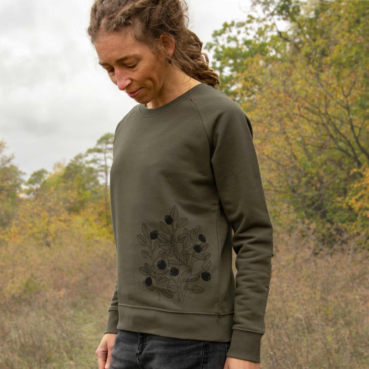 Blaubeer Pulli in Khaki