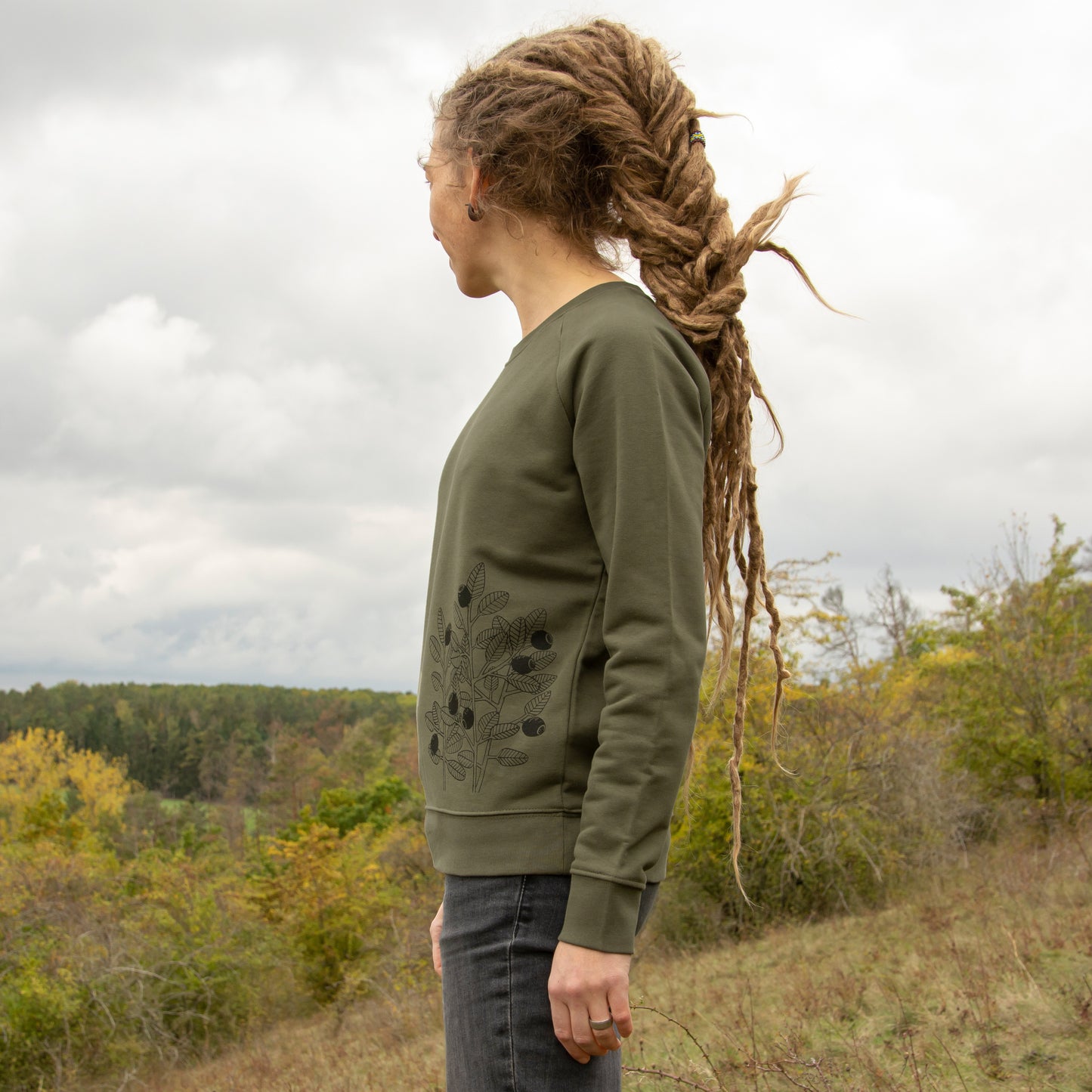 Blaubeer Pulli in Khaki M-XL