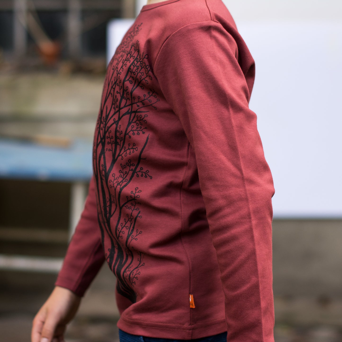 Erle mit Elster Langarmshirt in apple butter 98/104, 128