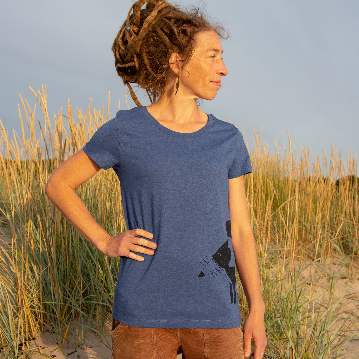 Franzi Fuchs T-Shirt in dark heather indigo S, M