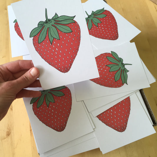 Erdbeer Postkarte