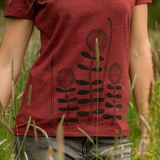Waldblumen T-Shirt in heather neppy burgundy S, M