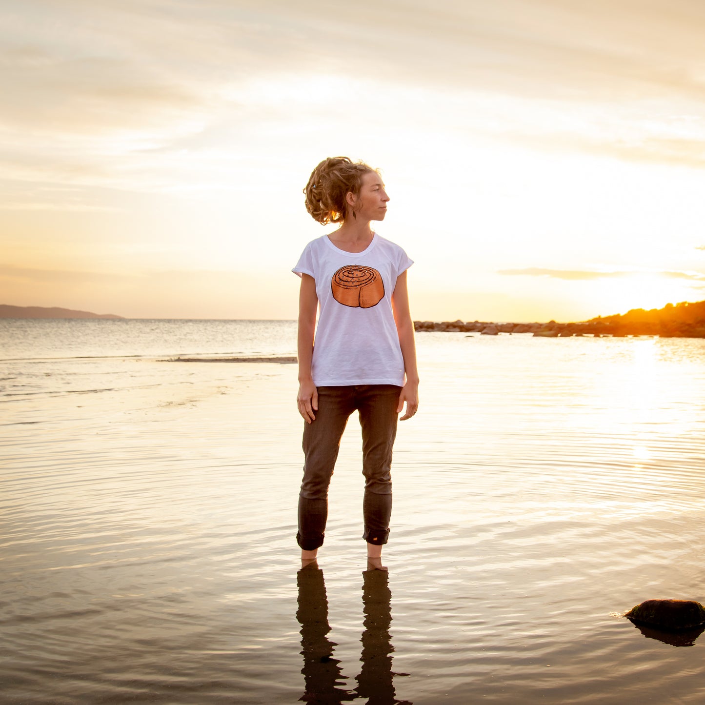 Zimtschnecken T-Shirt in weiß XS-XL