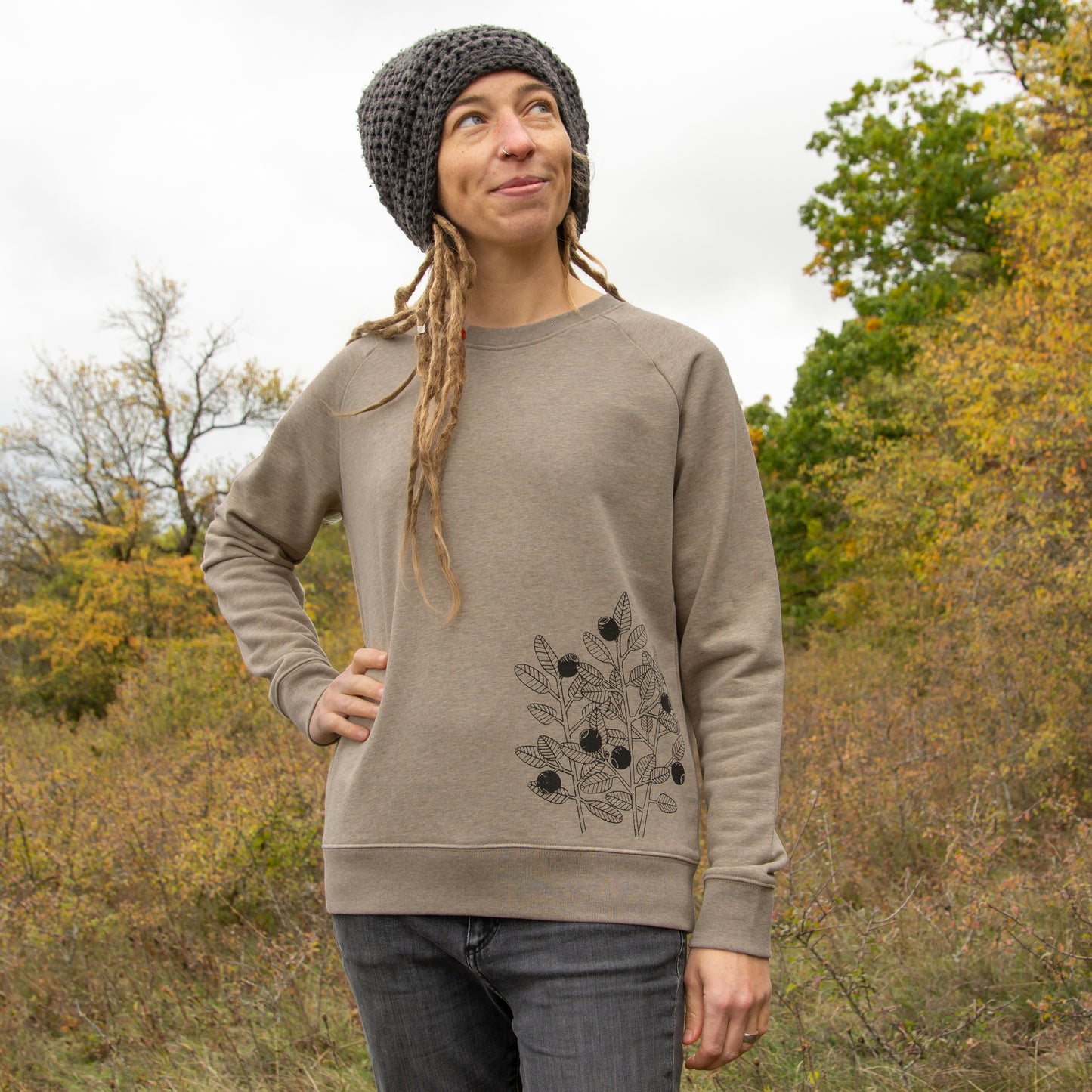 Blaubeer Pulli in heather sand M, XL