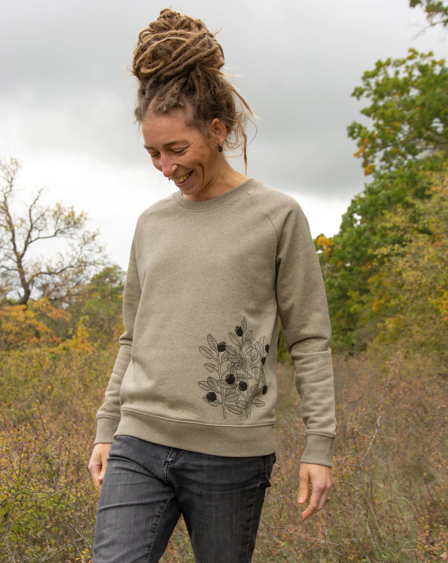 Blaubeer Pulli in heather sand M