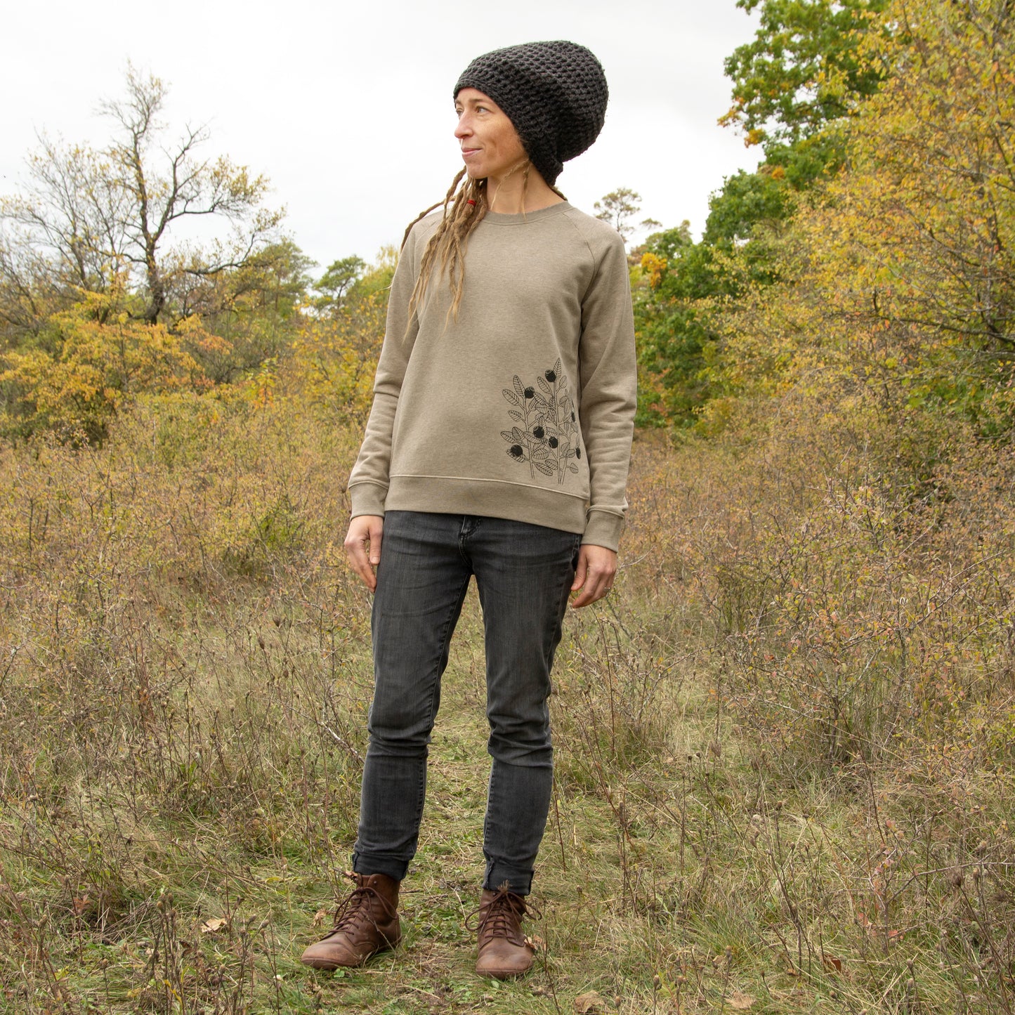 Blaubeer Pulli in heather sand M