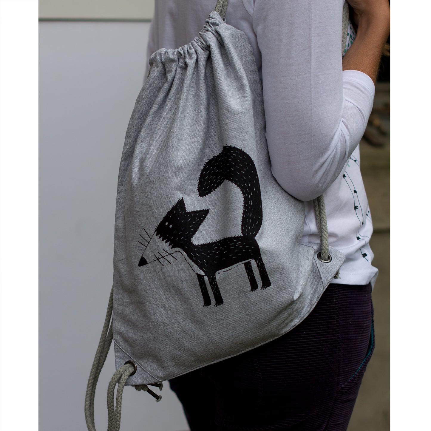 Franzi Fuchs Beutel / Gym Bag in light grey