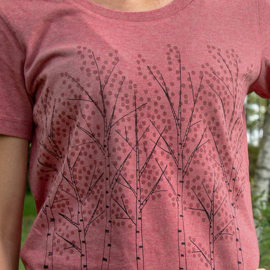 Birken T-Shirt in heather cranberry S-L