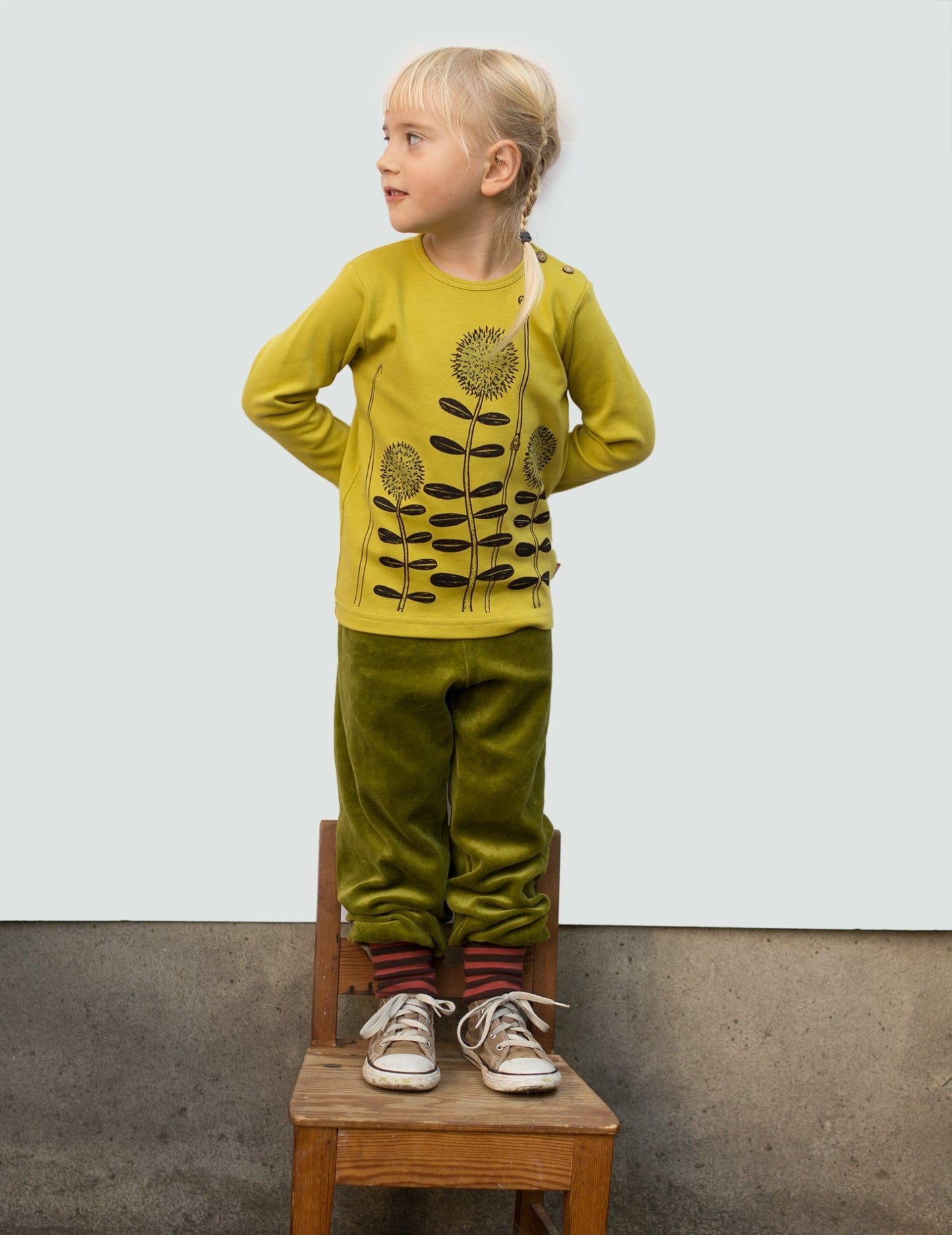 Waldblumen Langarmshirt in antique moss 86-116