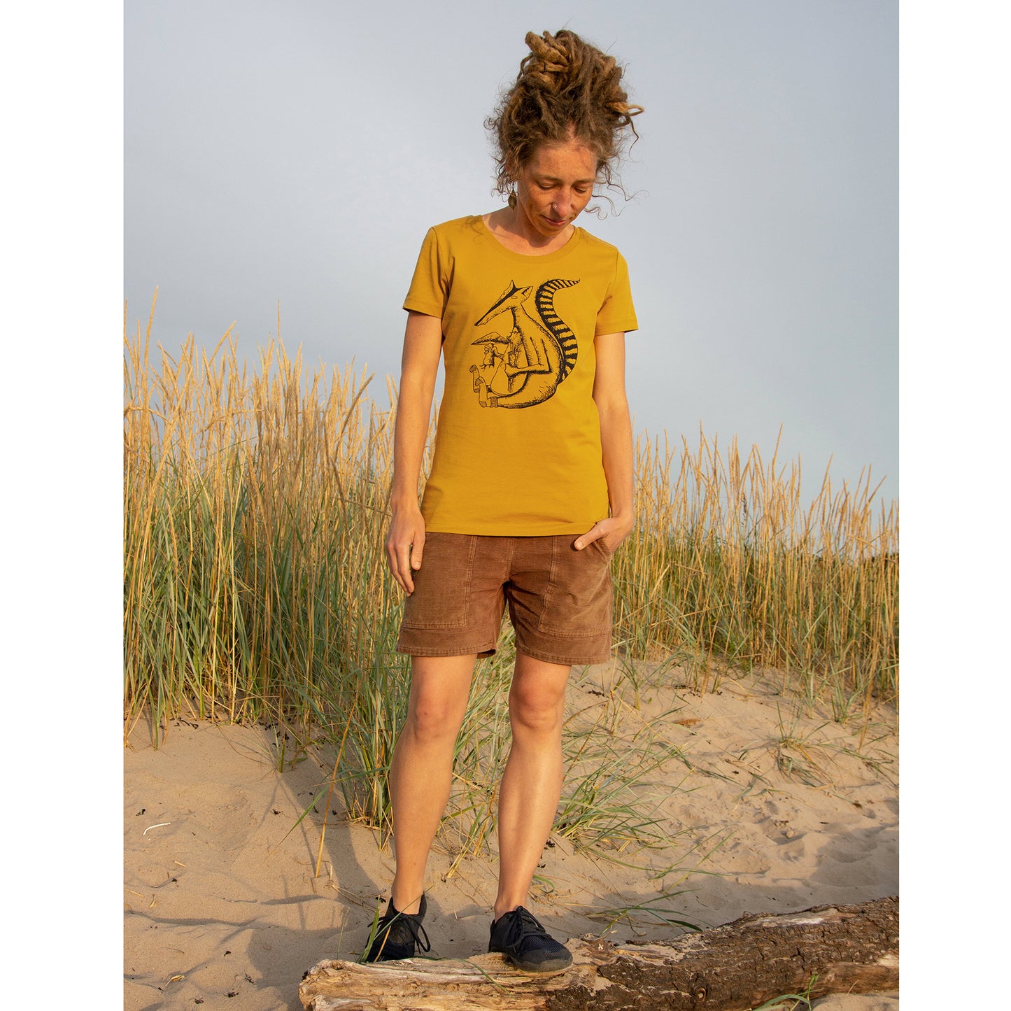 Duchs T-Shirt in ochre M, XL