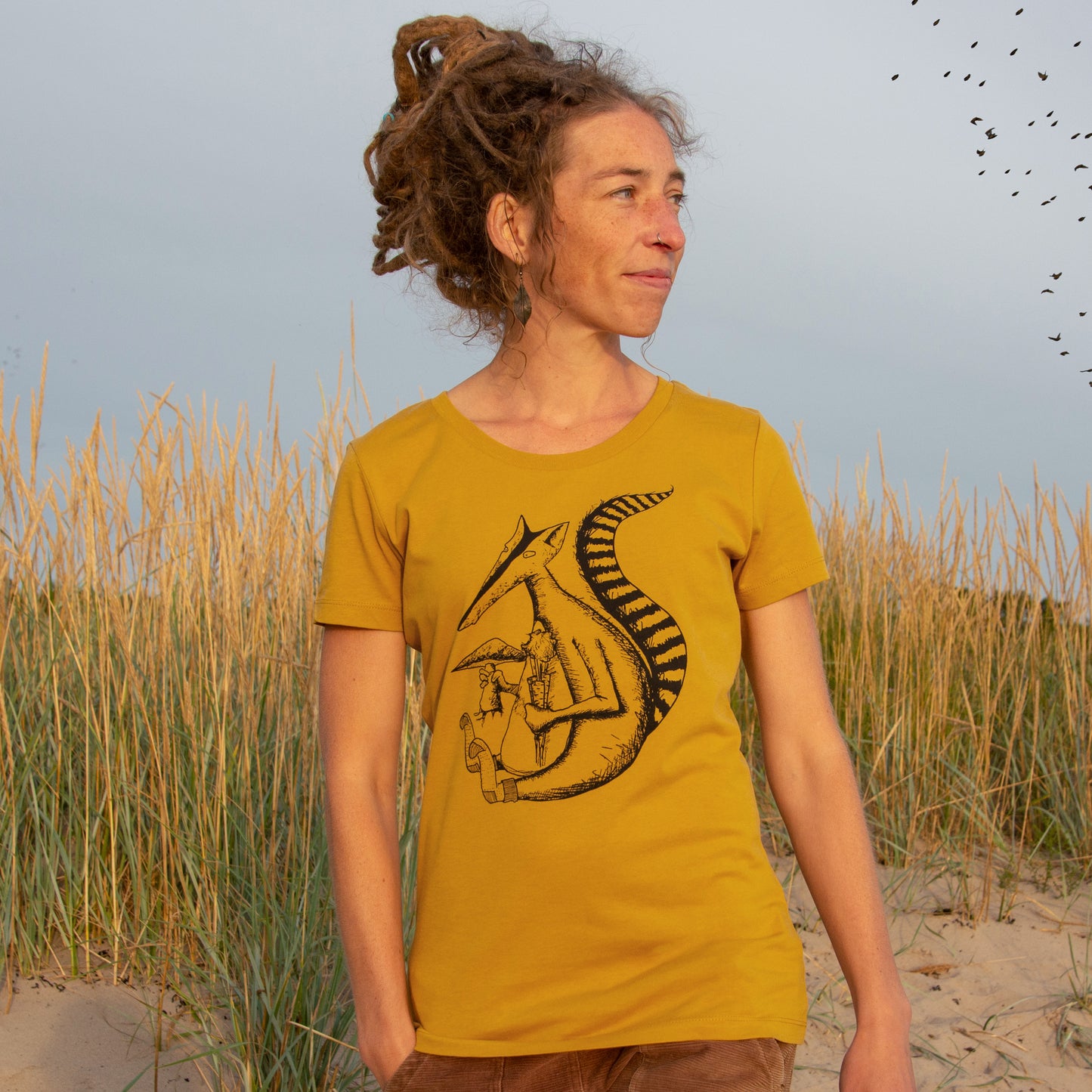 Duchs T-Shirt in ochre M, XL