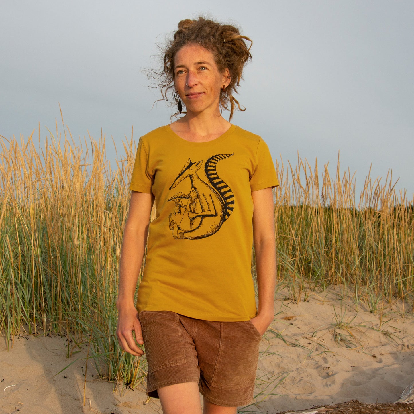 Duchs T-Shirt in ochre M, XL