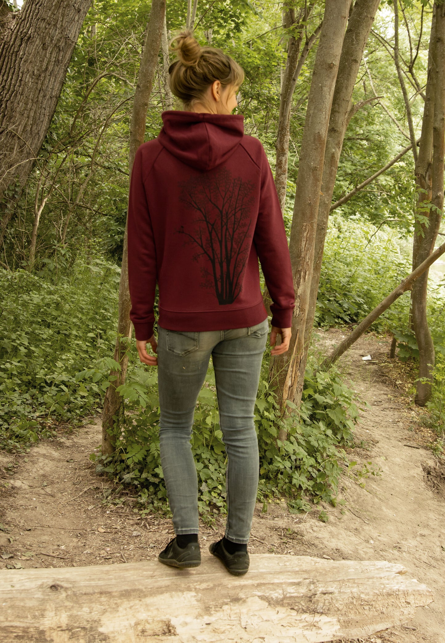 damen sweatshirt weinrot