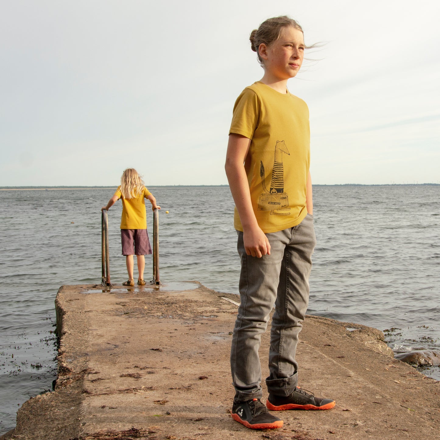 Reisewiesel T-Shirt in ochre