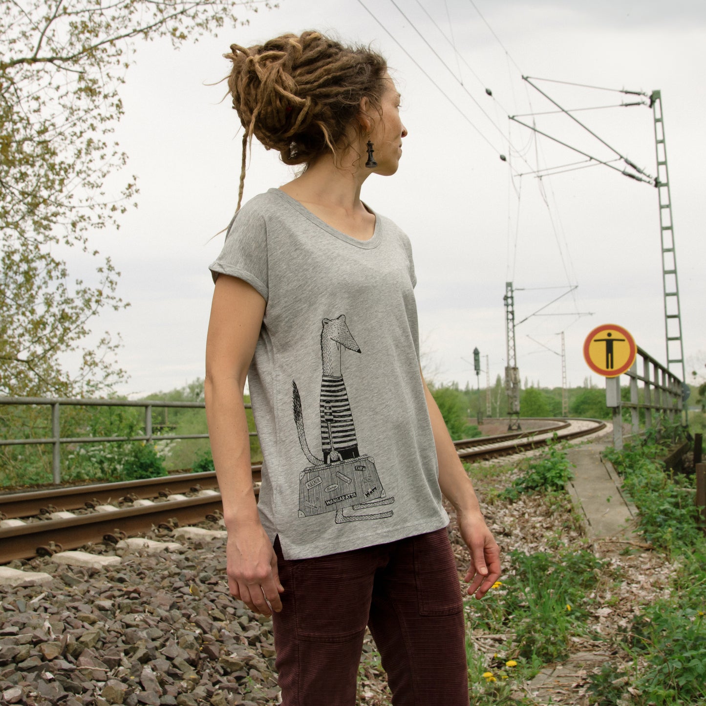 Reisewiesel T-Shirt in heather grey XS