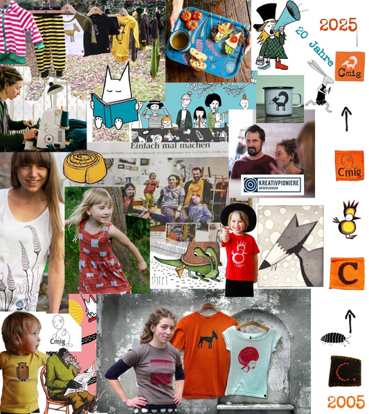 Cmig Logo-Collage mit verschiedenen Logos aus 20 Jahren Unternehmensgeschichte