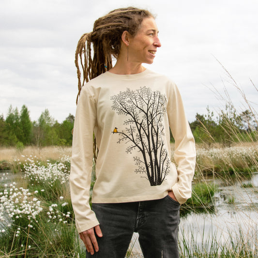 Erle mit Elster Langarmshirt in natural raw XS-XXL