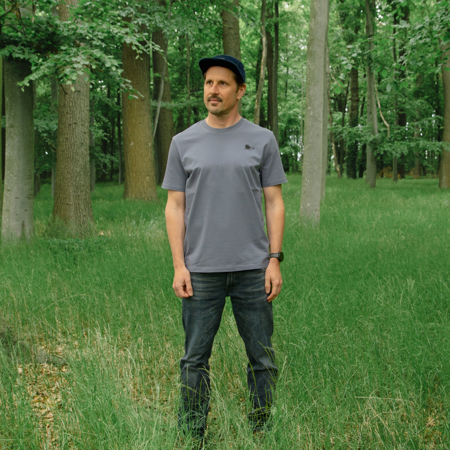 Blaubeere T-Shirt in blue grey XS-XXL