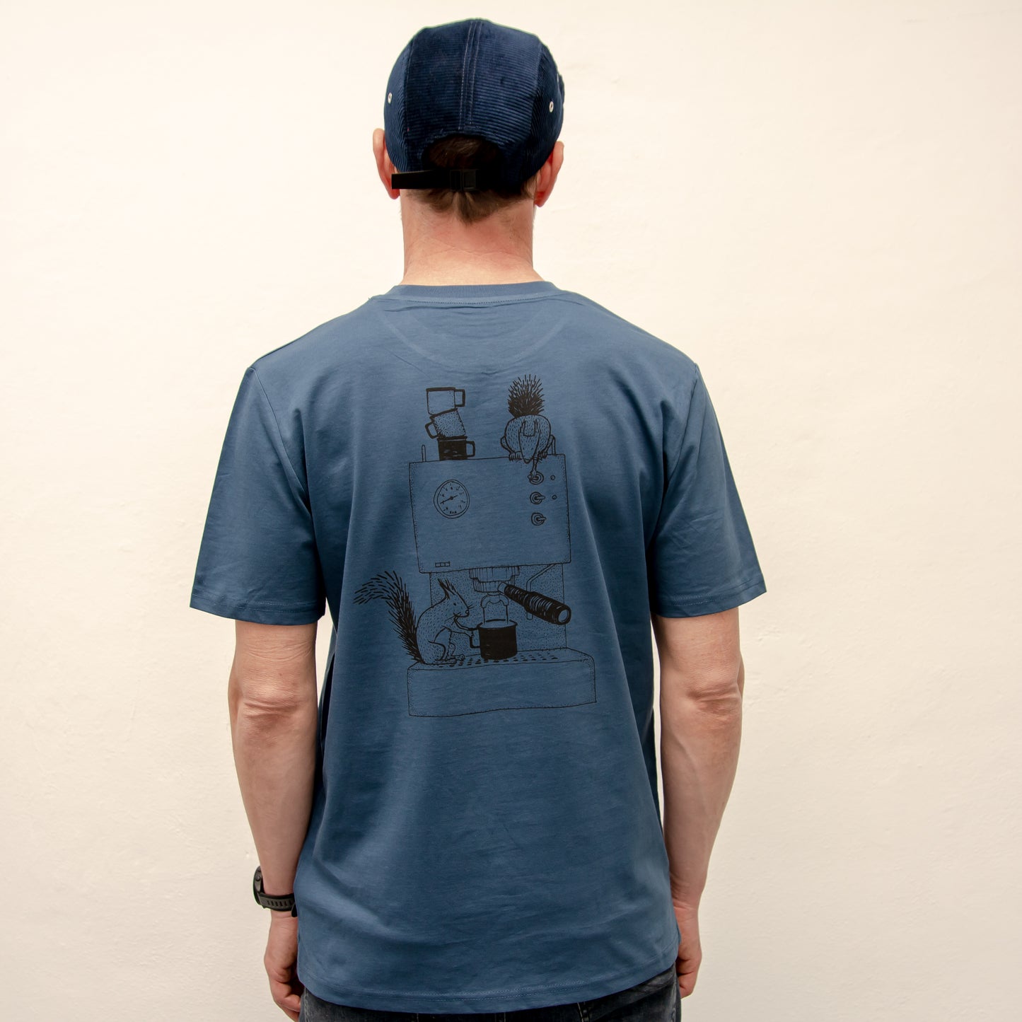 Kaffee-Hörnchen T-Shirt in dark teal XS-XXL