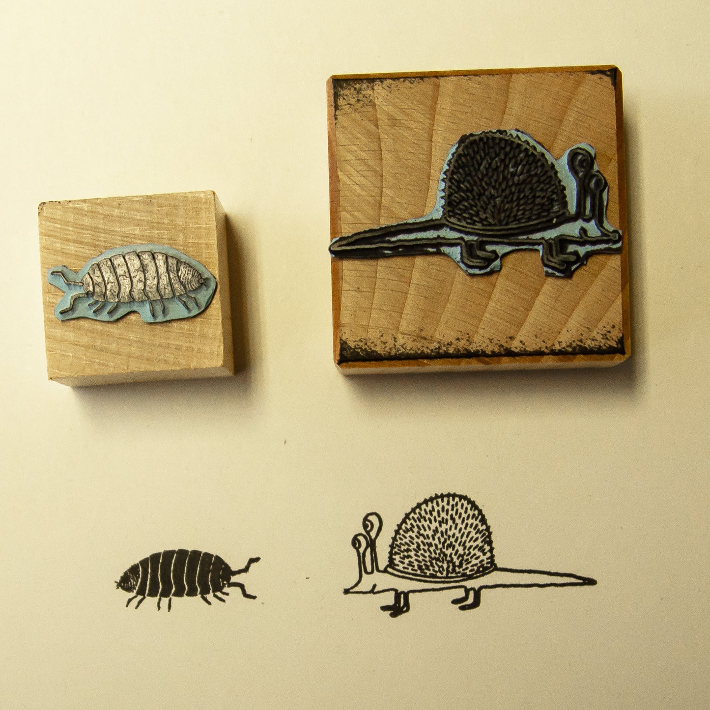 B-Ware Stempel 2er-Set aus Buchenholz Schnigel & Assel