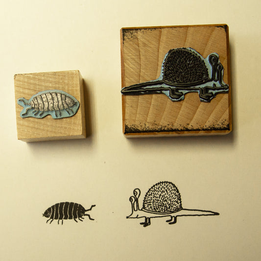 B-Ware Stempel 2er-Set aus Buchenholz Schnigel & Assel