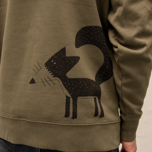unikat Franzi Fuchs Hoodie unisex in Khaki M