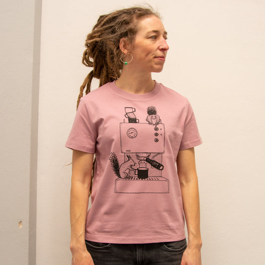 unikat Kaffeehörnchen T-Shirt in lilac dream S