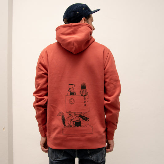 Unikat Kaffee-Hörnchen unisex in earthy red S, M