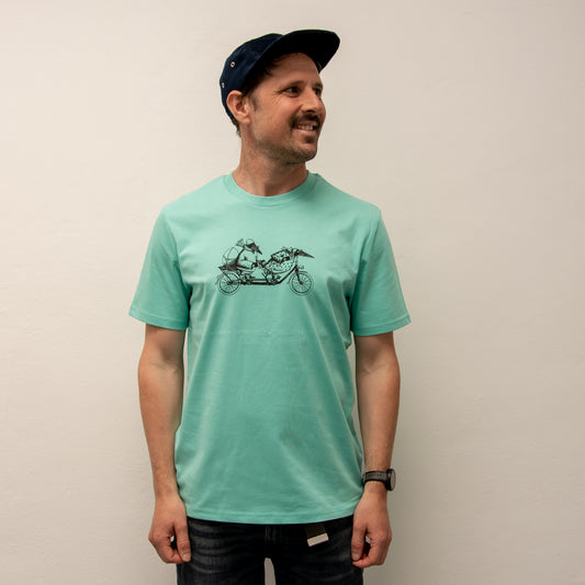 Kleinserie Tandem T-Shirt unisex in pool blue XS, S
