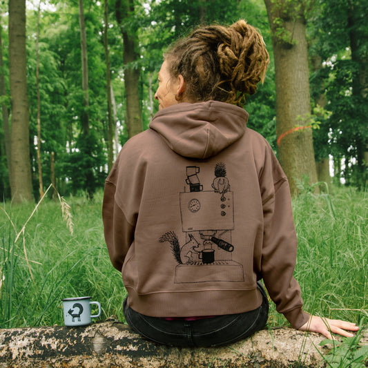 Kaffee-Hörnchen Hoodie in mocha XS-XXL