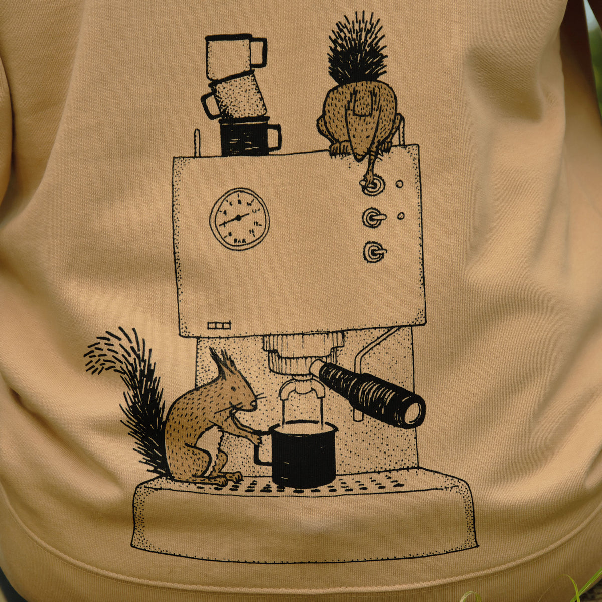 Siebdruck Eichhörnchen auf Pullover