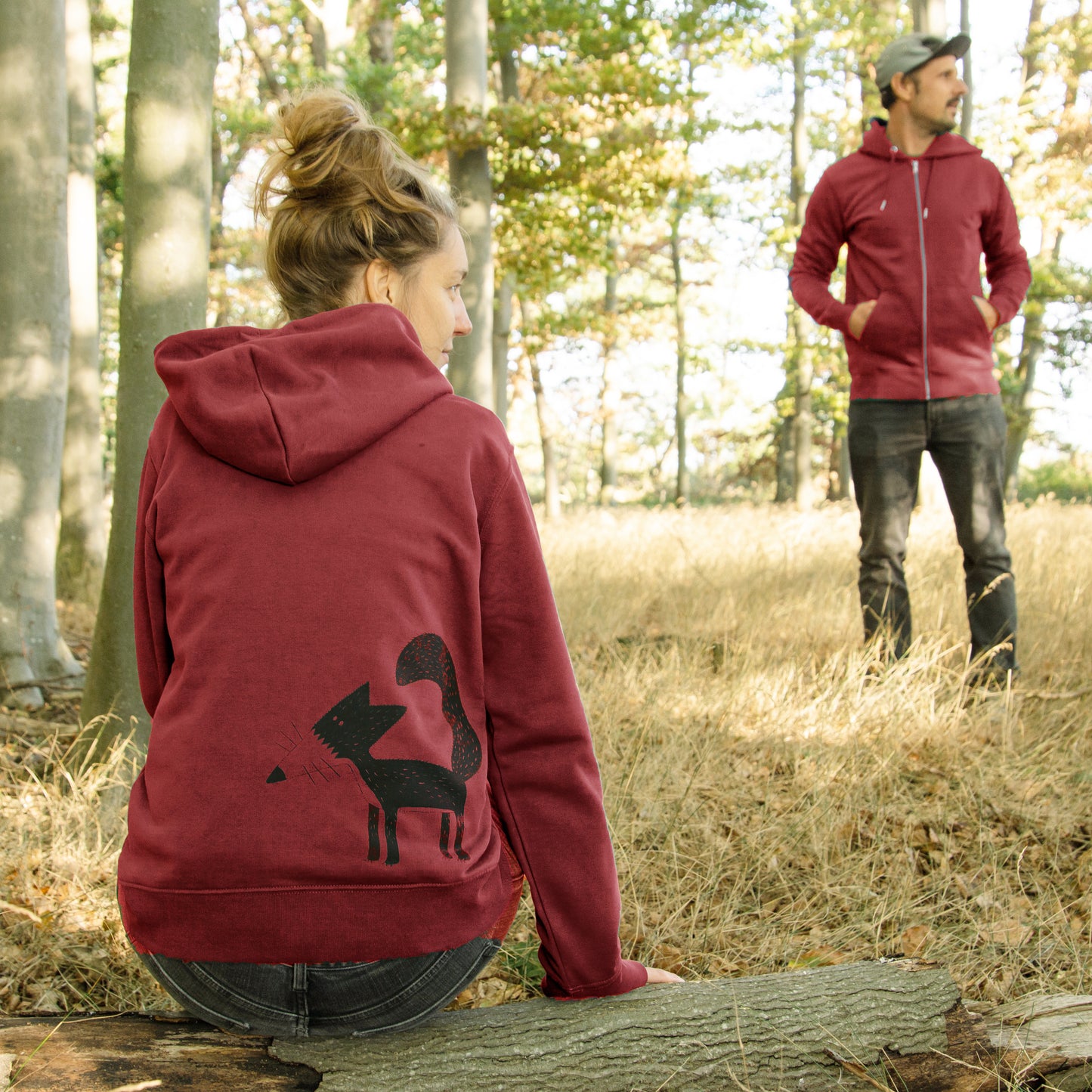 Franzi Fuchs Kapuzenjacke unisex in burgundy XXS-XXL