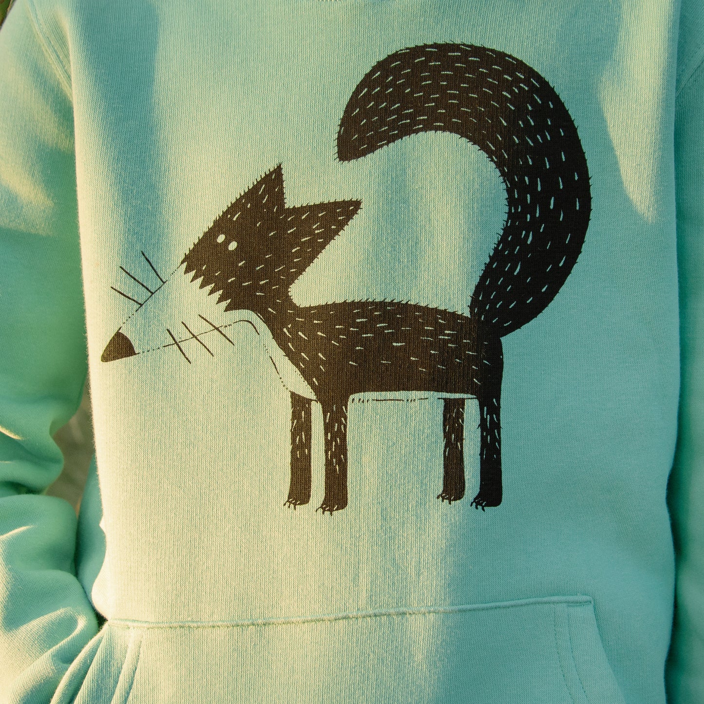 B-Ware Franzi Fuchs hoodie in teal monstera 134/140