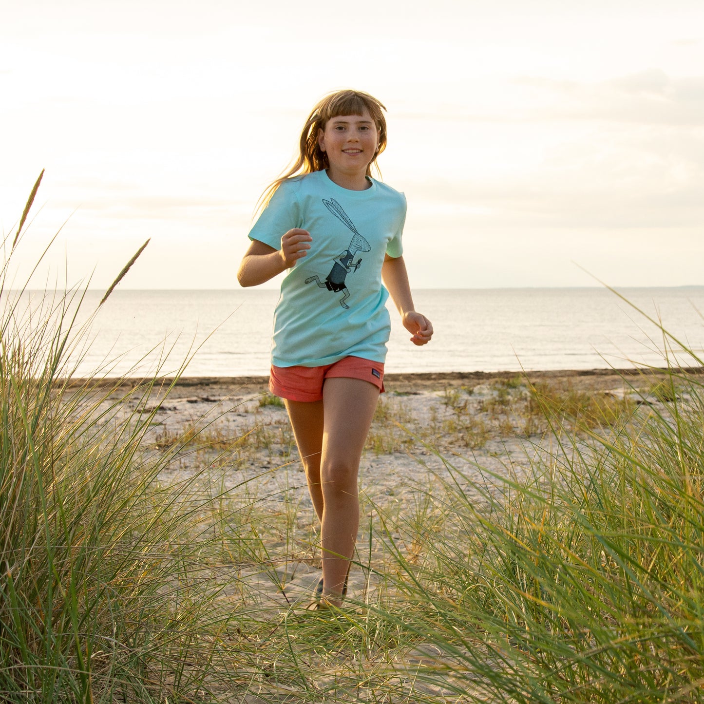 Laufhase T-Shirt in caribbean blue