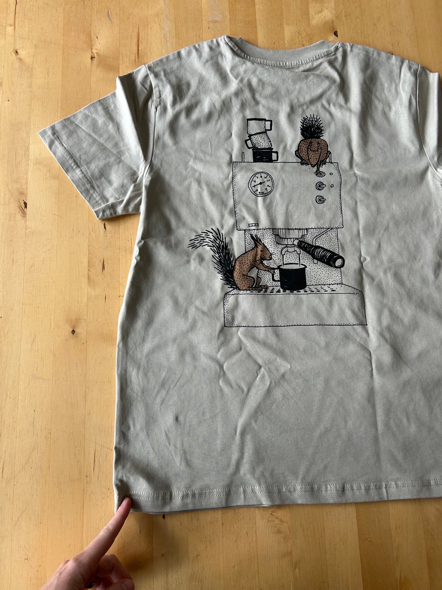 B-Ware Kaffee-Hörnchen T-Shirt in stone XS (Damen S)