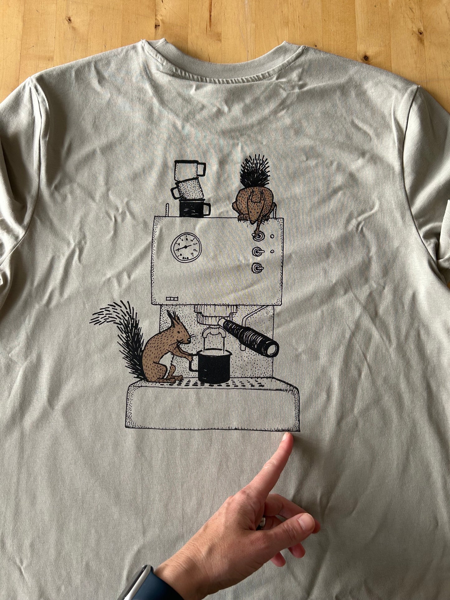 B-Ware Kaffee-Hörnchen T-Shirt in stone M