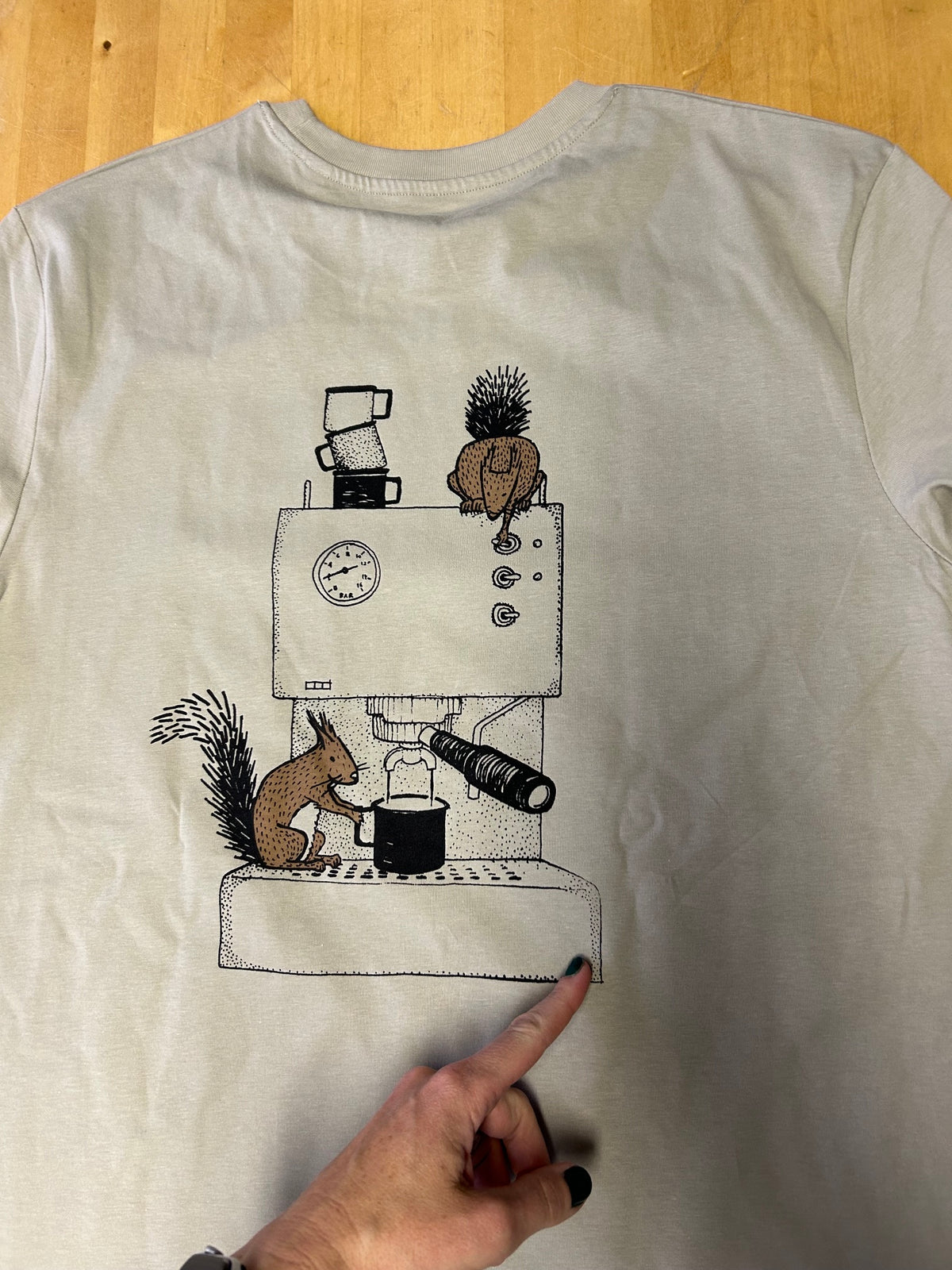 B-Ware Kaffee-Hörnchen T-Shirt in stone L