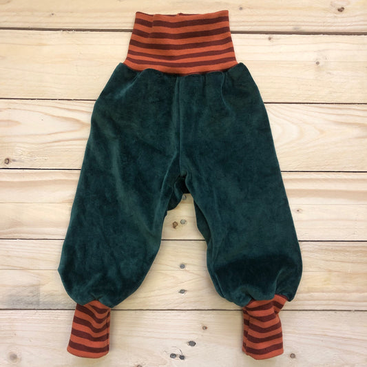 Baby Nickihose in bottle green / rost-terracotta 56-86