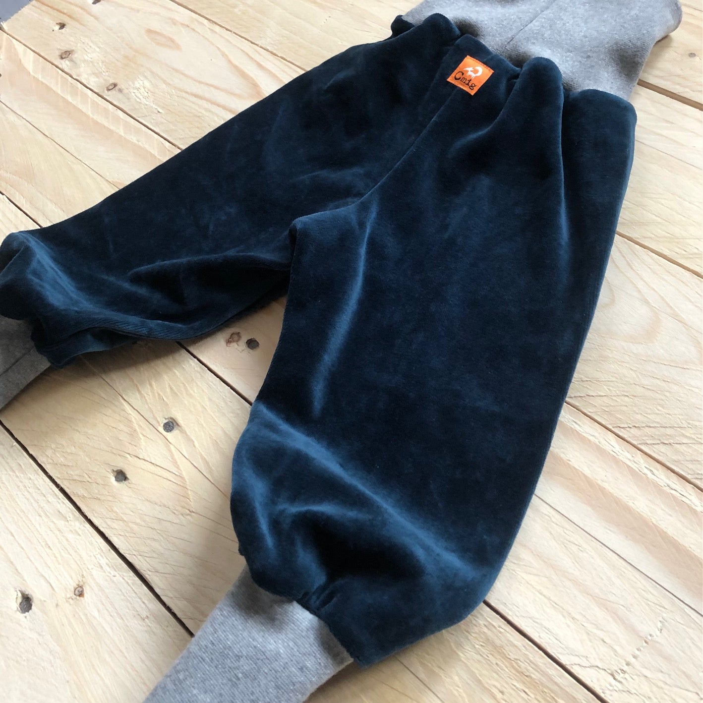 Baby Nickihose in blau / graumeliert 56/62, 68/74