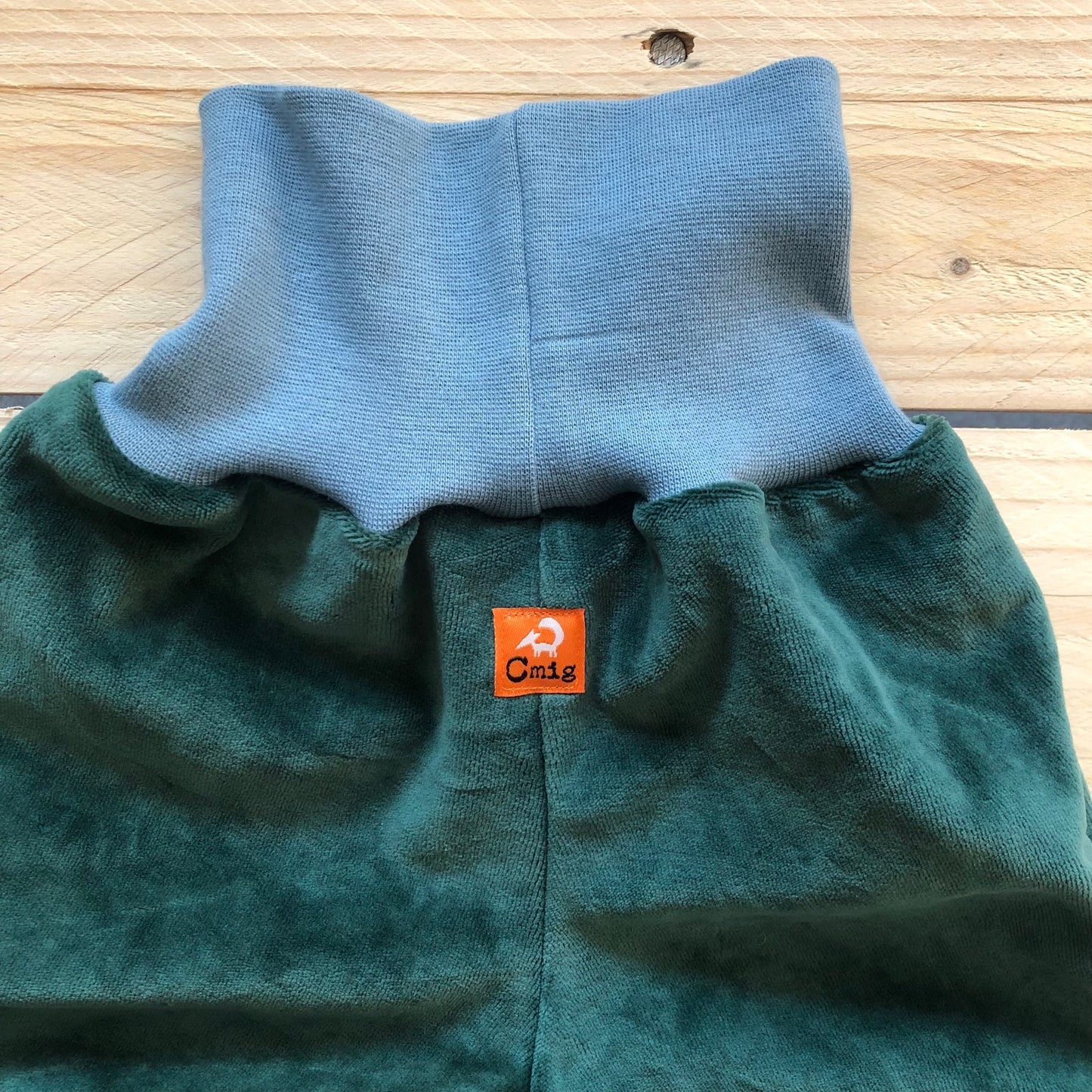 Kinder Nickihose in bottle green /dusty blue 92