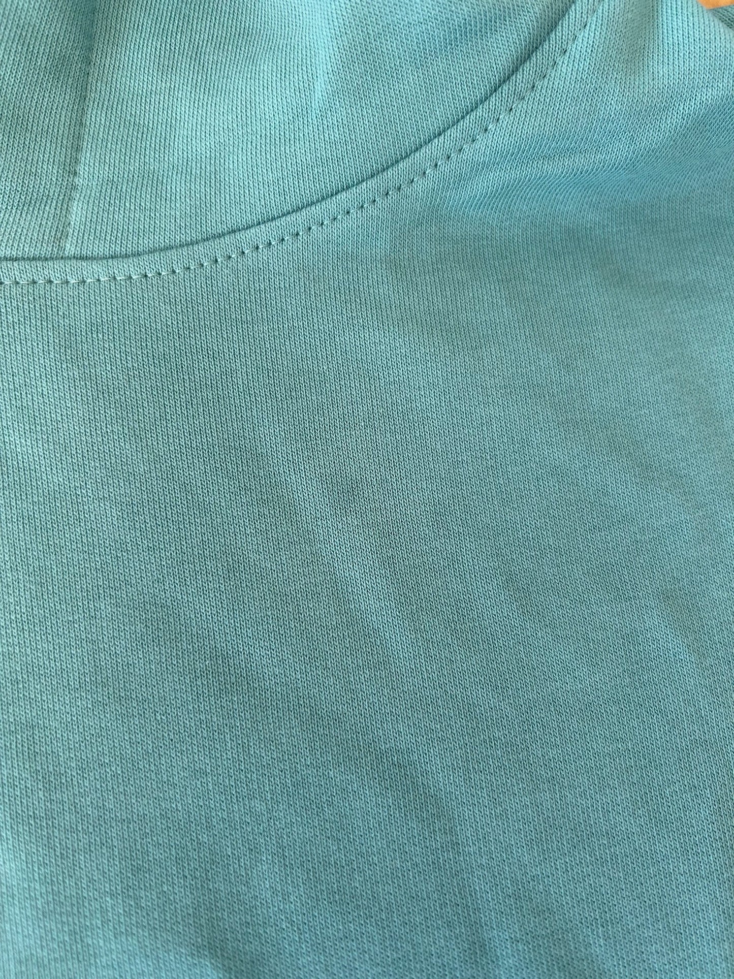 B-Ware Reisewiesel hoodie in teal monstera 152/158
