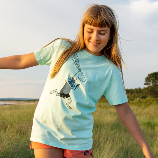 Laufhase T-Shirt in caribbean blue