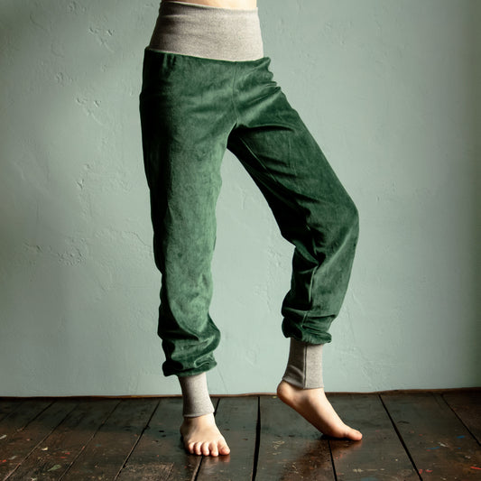 Kinder Nickihose in bottle green / heather grey 110