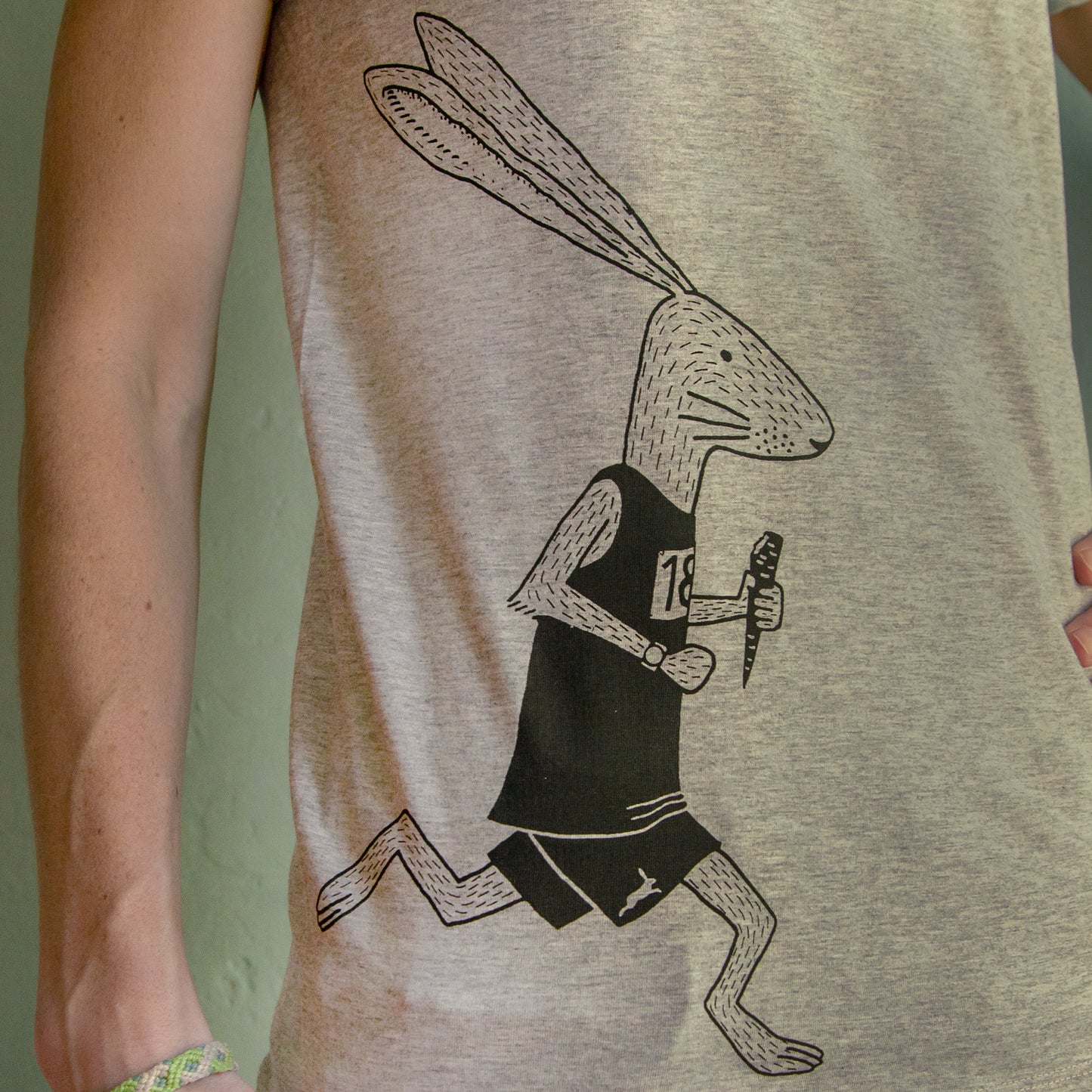 Laufhase T-Shirt in heather grey