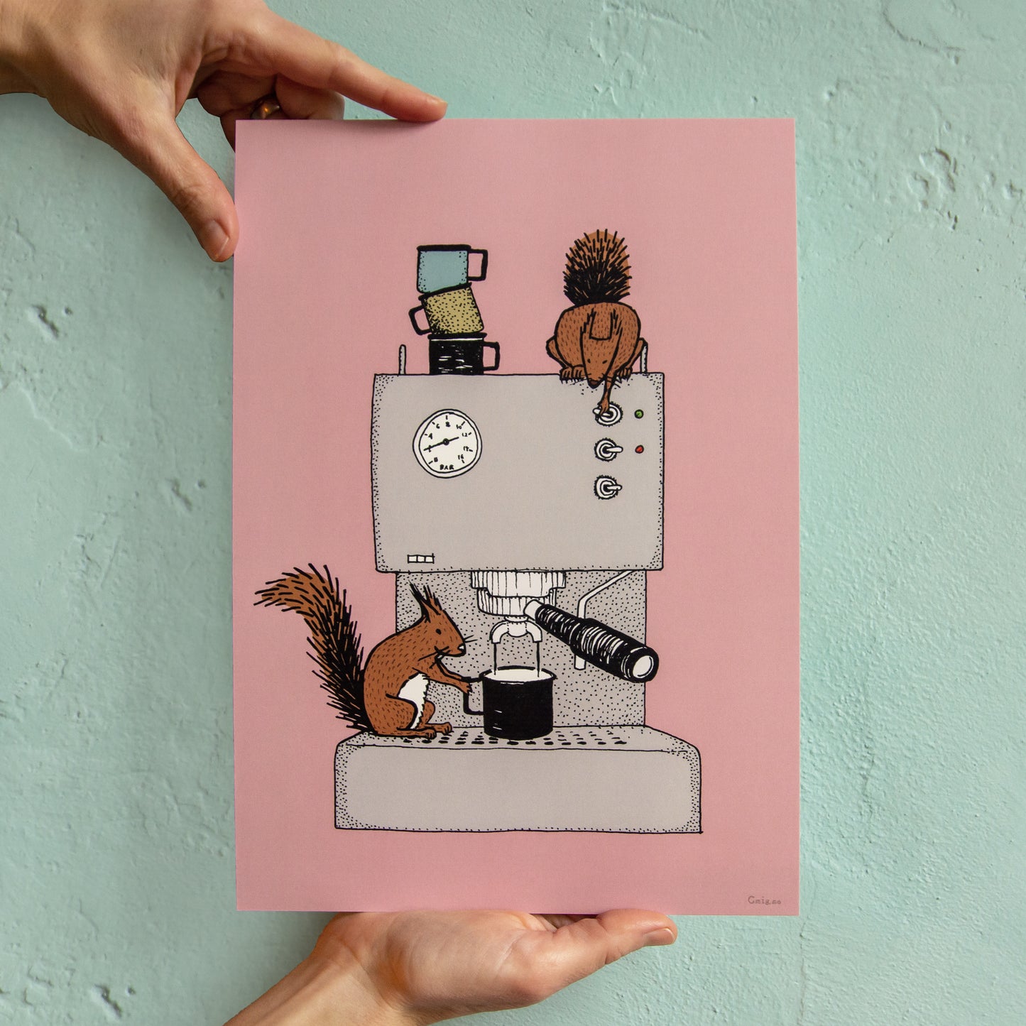 Kaffeehörnchen Poster A4