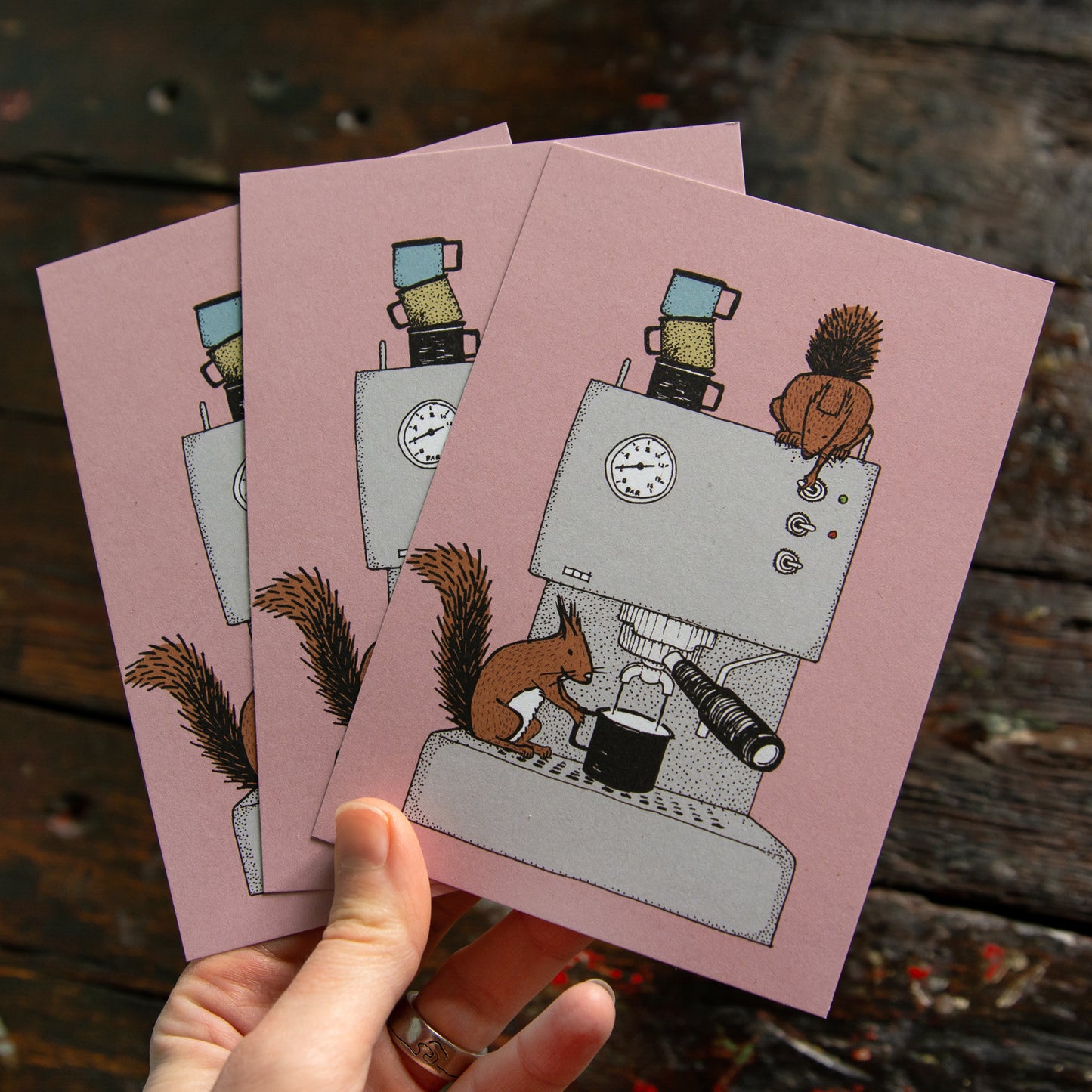 Kaffeehörnchen Postkarte