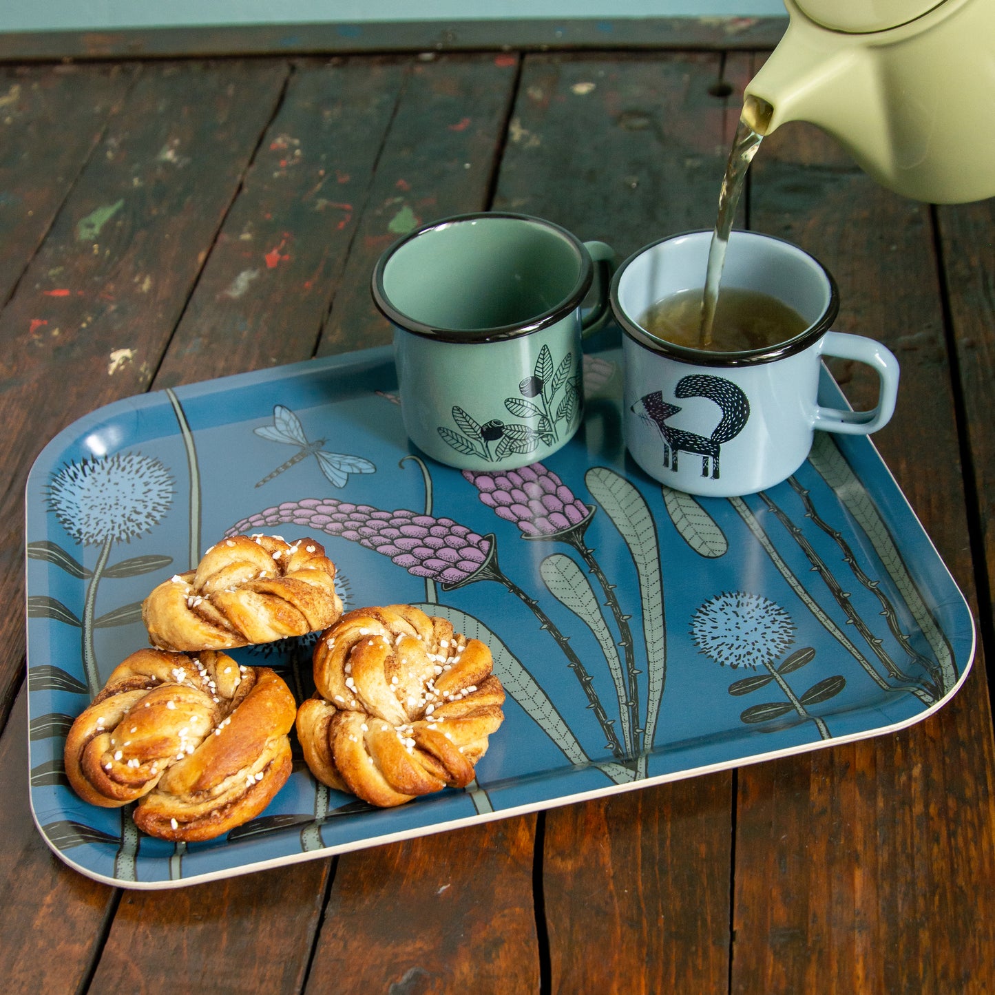 Waldwiese bei Nacht, Tablett 36x28cm