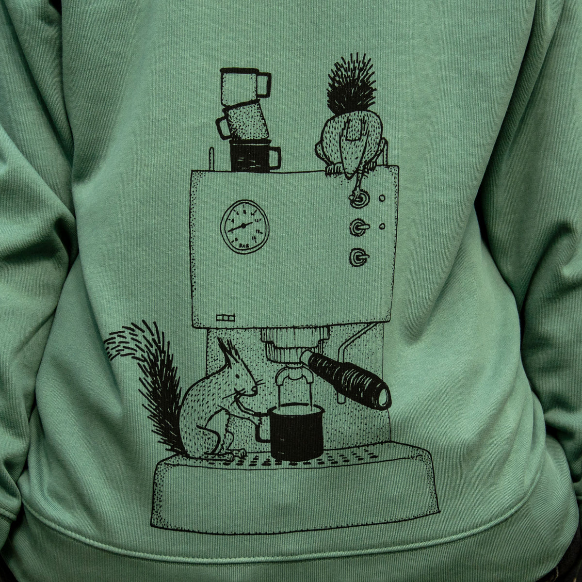 Kaffeehörnchen Kapuzenjacke unisex in gren bay XXS-XXL