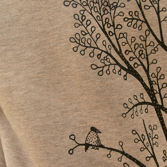 Erle mit Elster Hoodie in heather sand