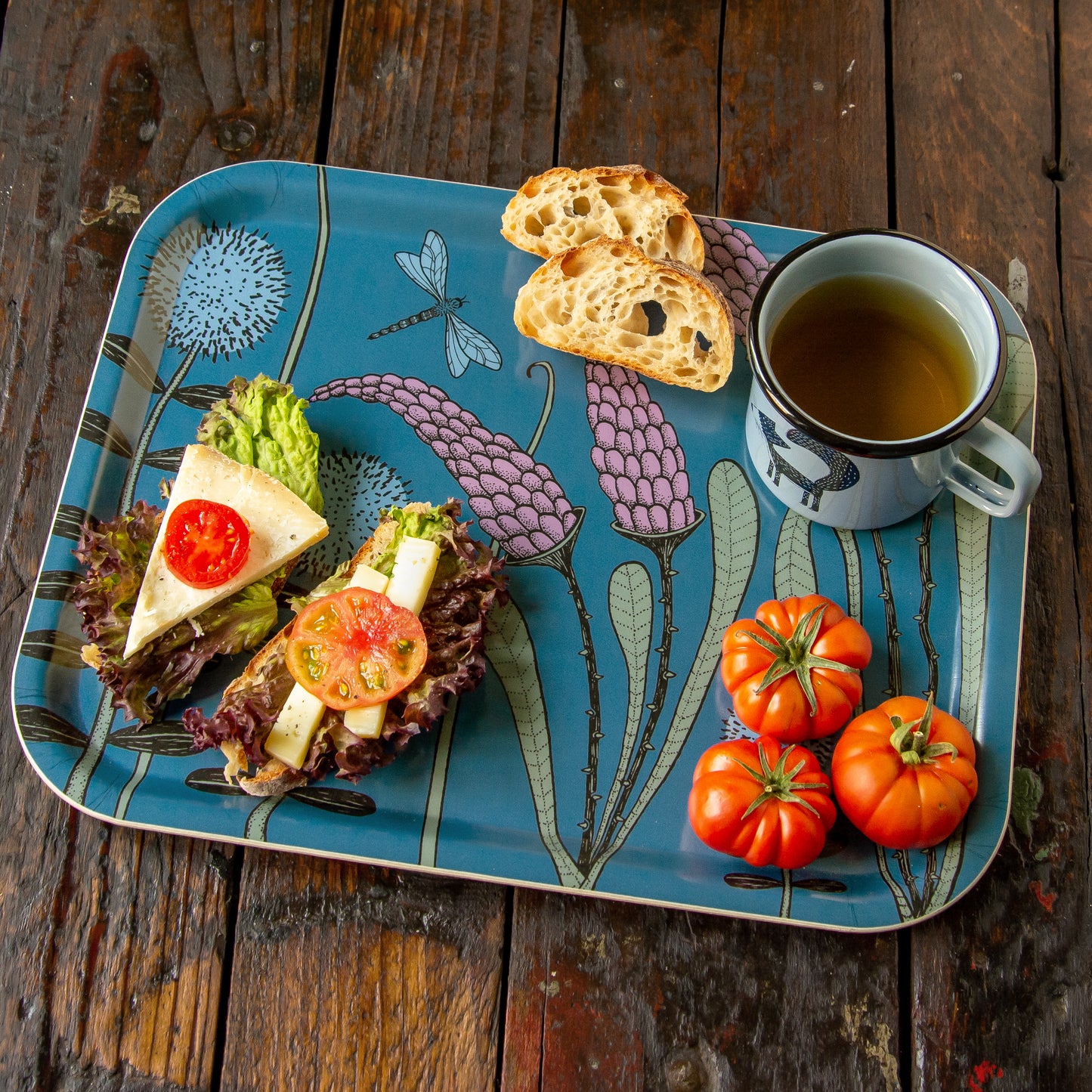 Waldwiese bei Nacht, Tablett 36x28cm